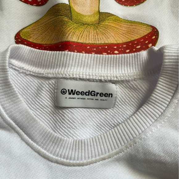 WeedGreen Amanita Muscaria Mushroom Printed Graphic Sweater Size Large - Picture 3 of 6